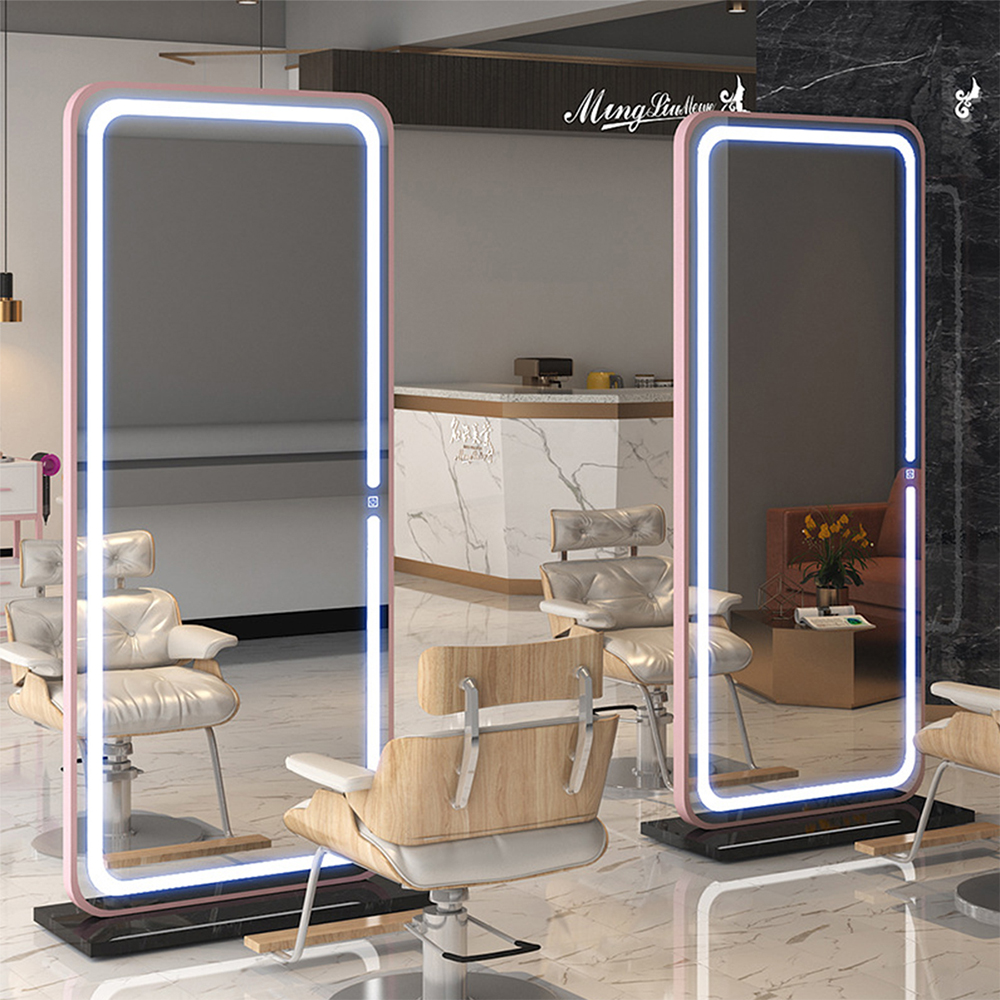 알루미늄 프레임 거울 탈의실 전신 led 전신 거울 led 빛 조명 서 거울 침실에서