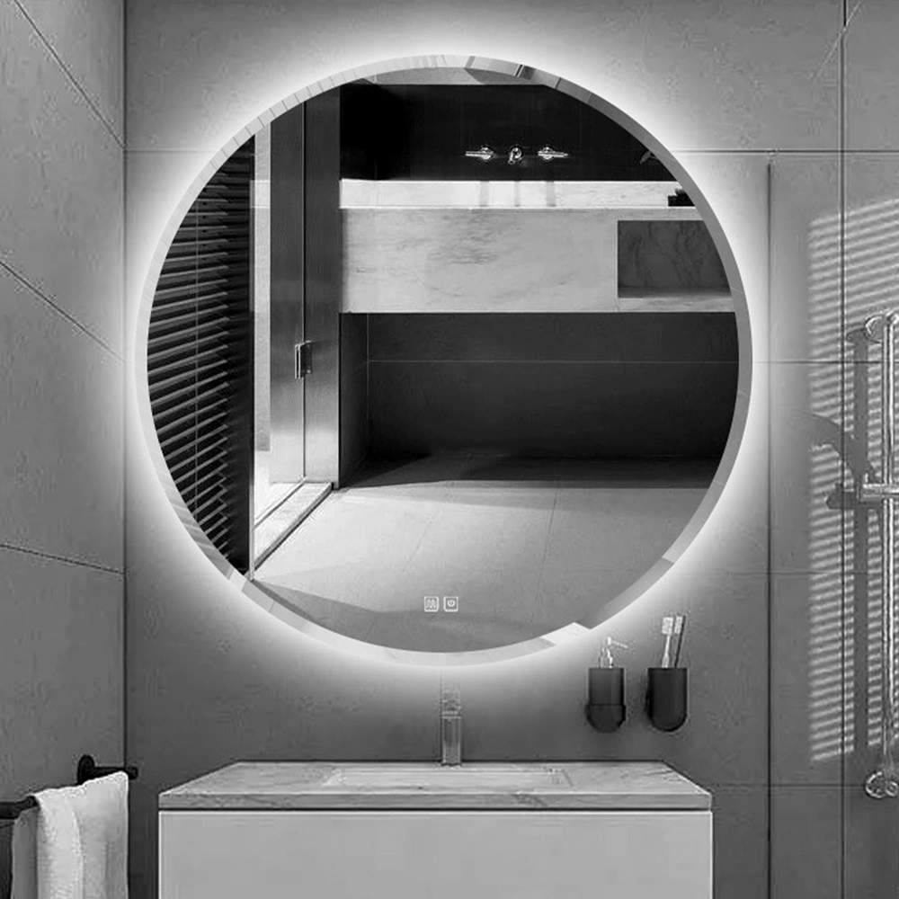 라운드 LED 욕실 거울 조명 안티 안개 LED 라이트 욕실 스마트 메이크업 화장대 거울, 터치 Dimmable 스위치 색 온도 라운드 LED 욕실 거울